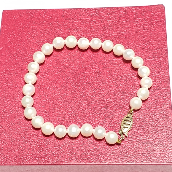 10 K gold White Fresh water pearls - Picture 2 of 11
